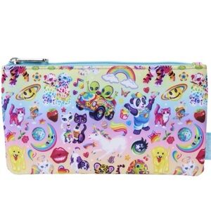 NWT Loungefly Lisa Frank® Characters AOP Zipper Pouch